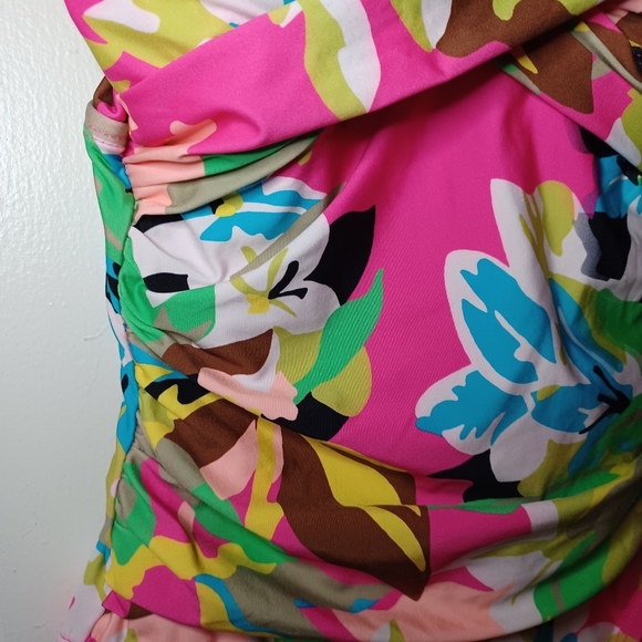 Anne Cole Floral One Piece Swimsuit - Pink and Multicolor - Picture 3 of 6